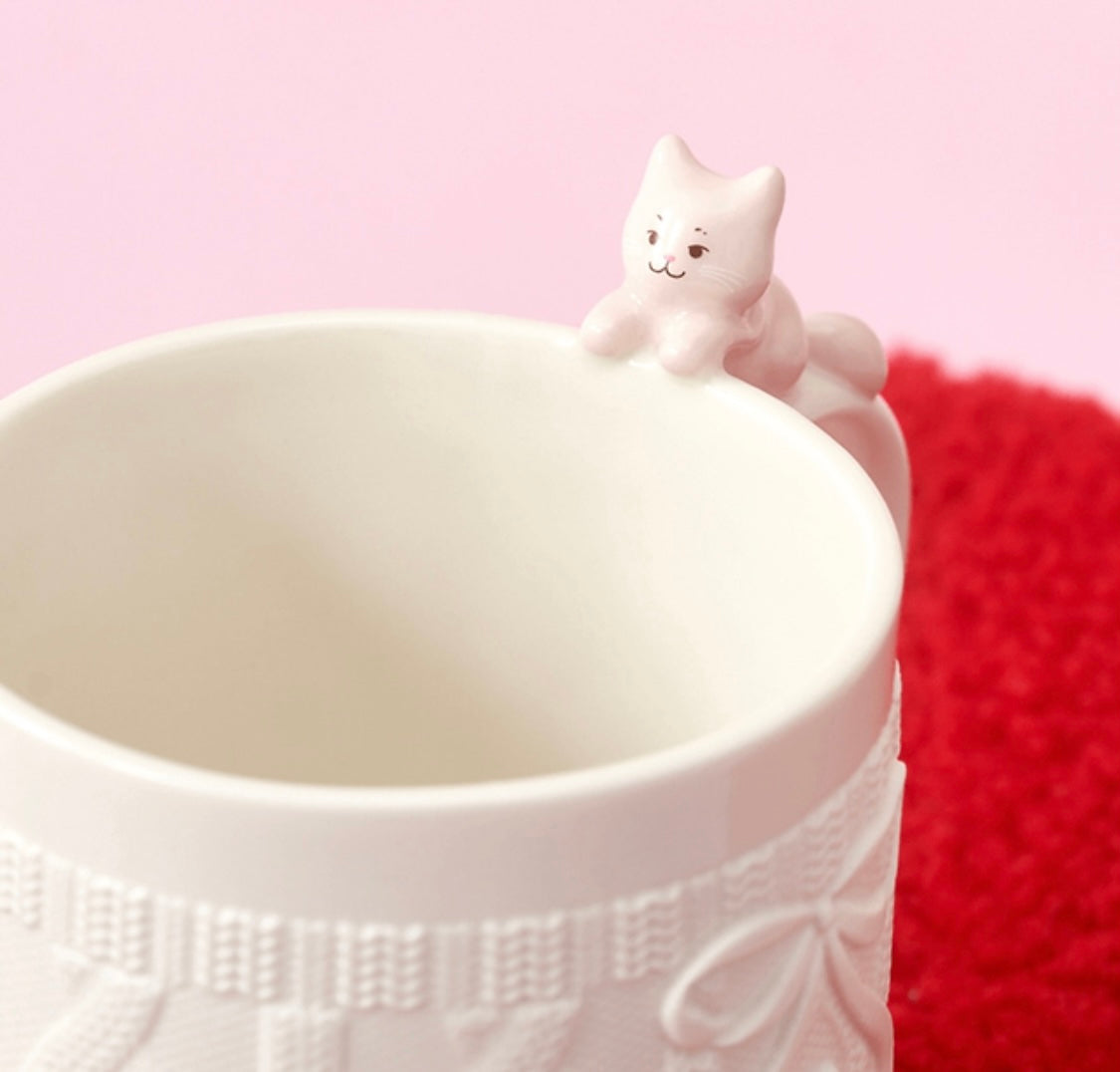 China Valentine Cat Knit Texture Ceramic Mug
355ml / 12oz