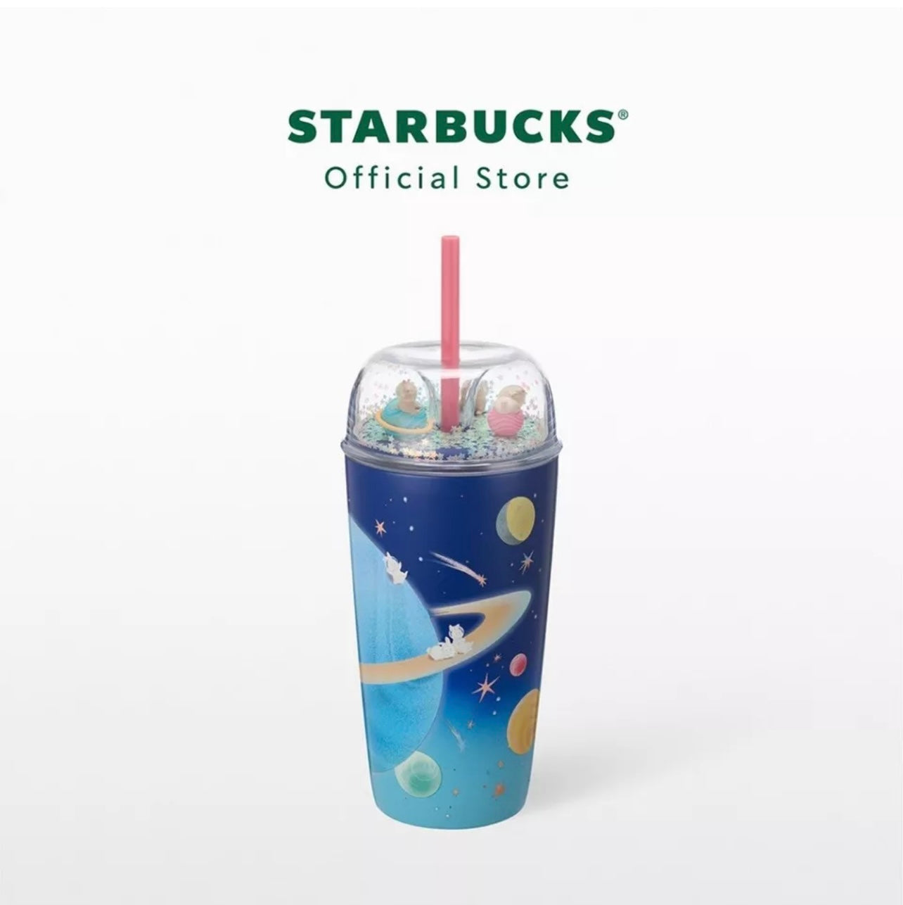 Vaso Domo de Acero Inoxidable Starbucks Astro Bunny Hopping Cold Cup de 16oz: Brilla en la Oscuridad