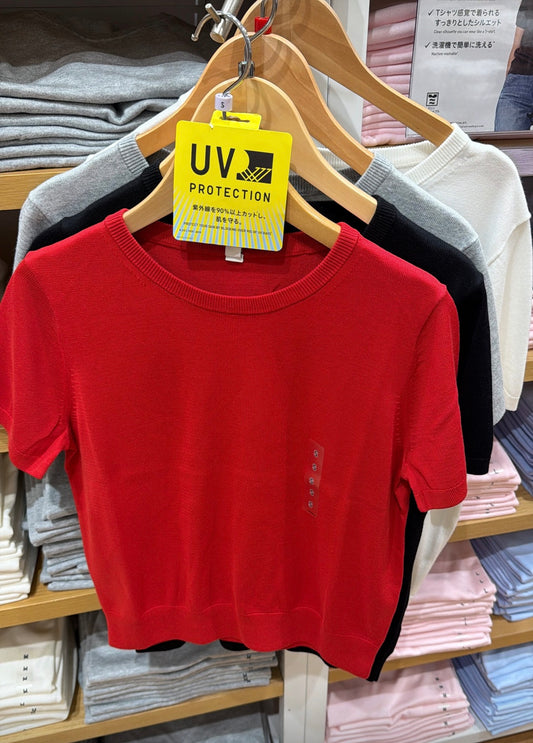 Playera cuello redondo tipo suéter Uniqlo UV