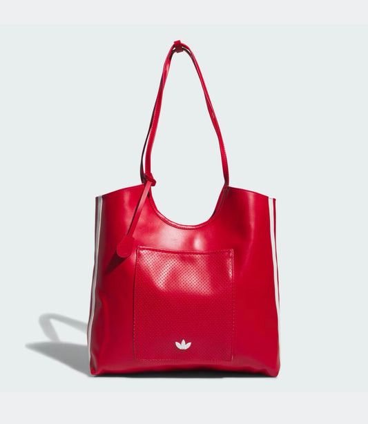 Bolso grande de PU perforado Adidas rojo