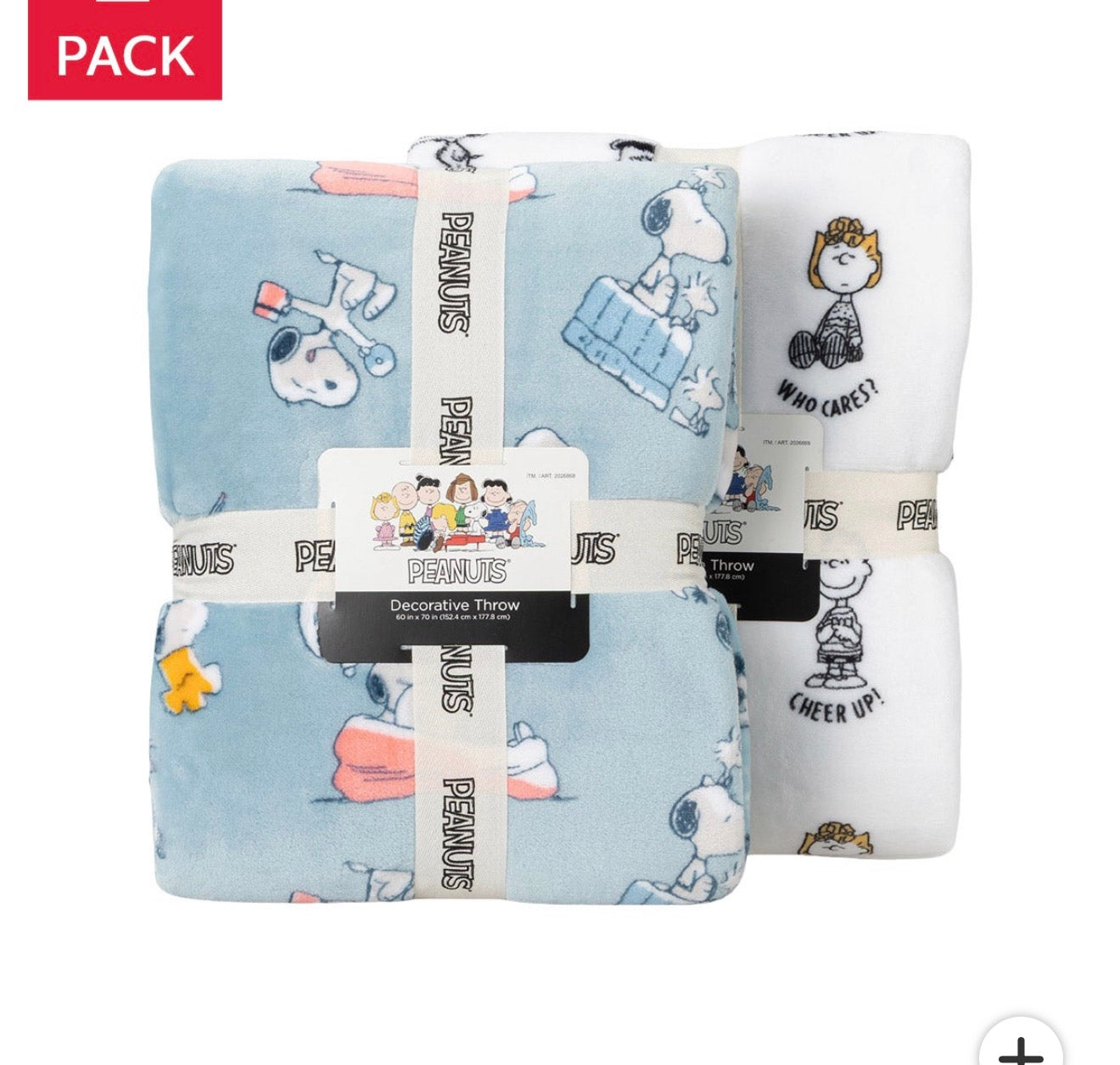 Set de 2 cobijas Peanuts Costco USA