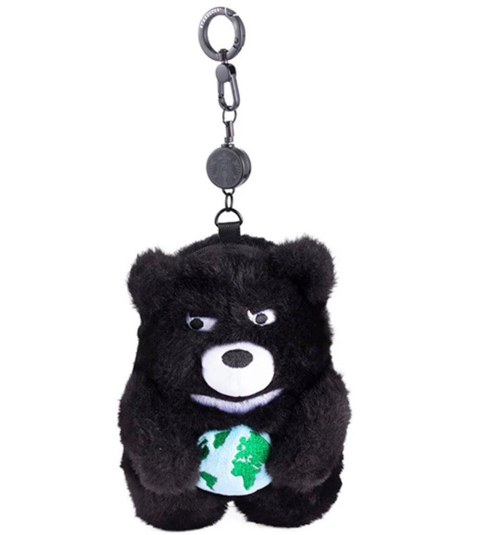 Starbucks Taiwan 2026 Summer Season1 Series Black Bear ID Coin Purse