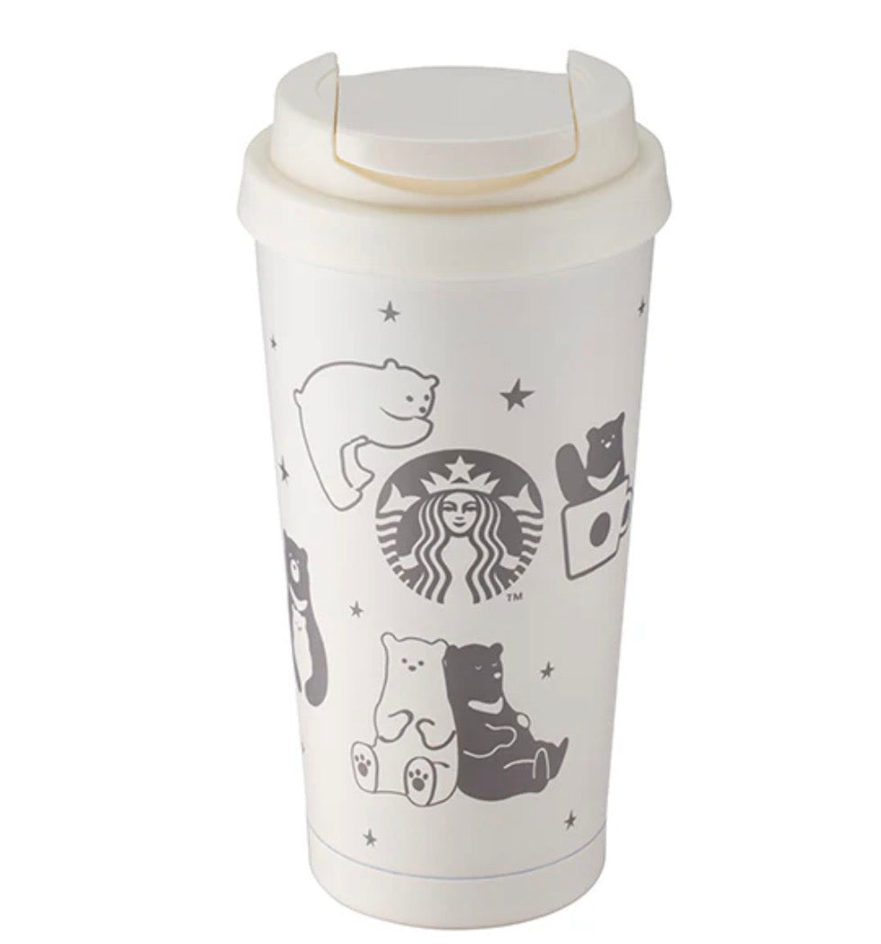 Starbucks Taiwan 2026 Summer Season1 Series Love Black and White Bear Stainless Steel Cup 473ml 16.65oz