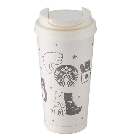 Starbucks Taiwan 2026 Summer Season1 Series Love Black and White Bear Stainless Steel Cup 473ml 16.65oz