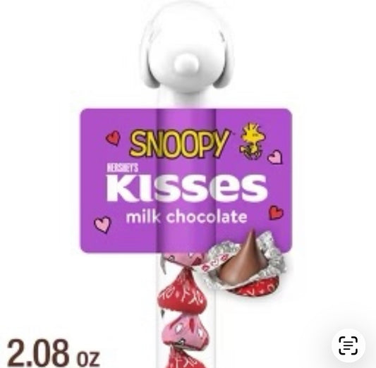 Hershey's Kisses Milk Chocolate Valentine's Snoopy & Friends Candy Cane - 2.08oz
