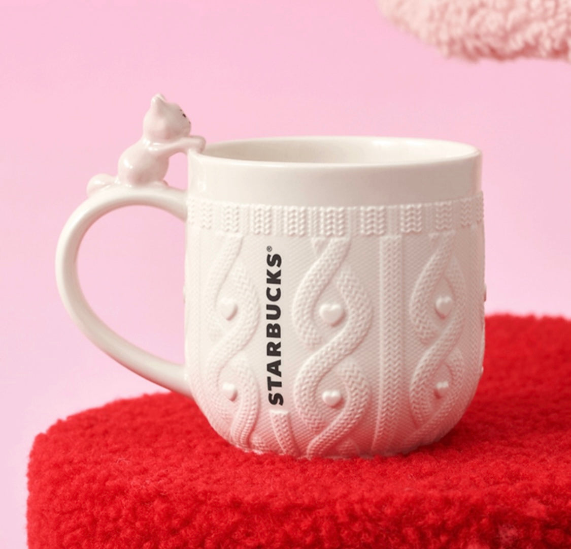 China Valentine Cat Knit Texture Ceramic Mug
355ml / 12oz