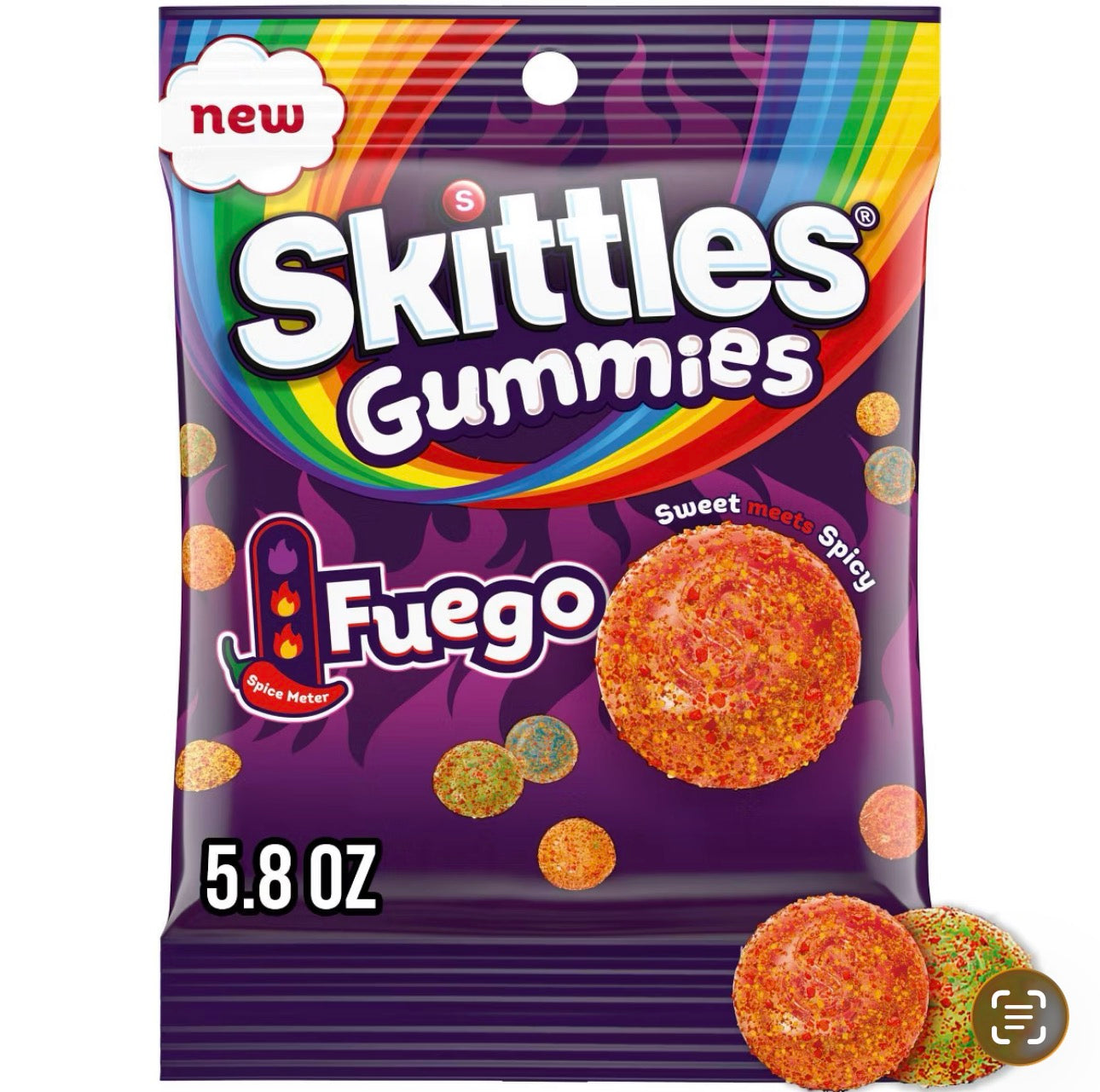 Skittles Gummies Fuego Sweet and Spicy Gummy Candy - 5.8oz
