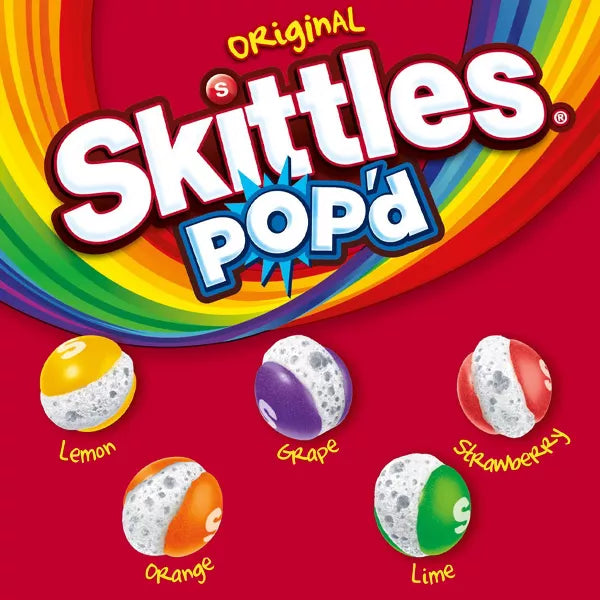 Bolsa Resellable de SKITTLES POP'd Originals Freeze Dried Candy - 5.5oz