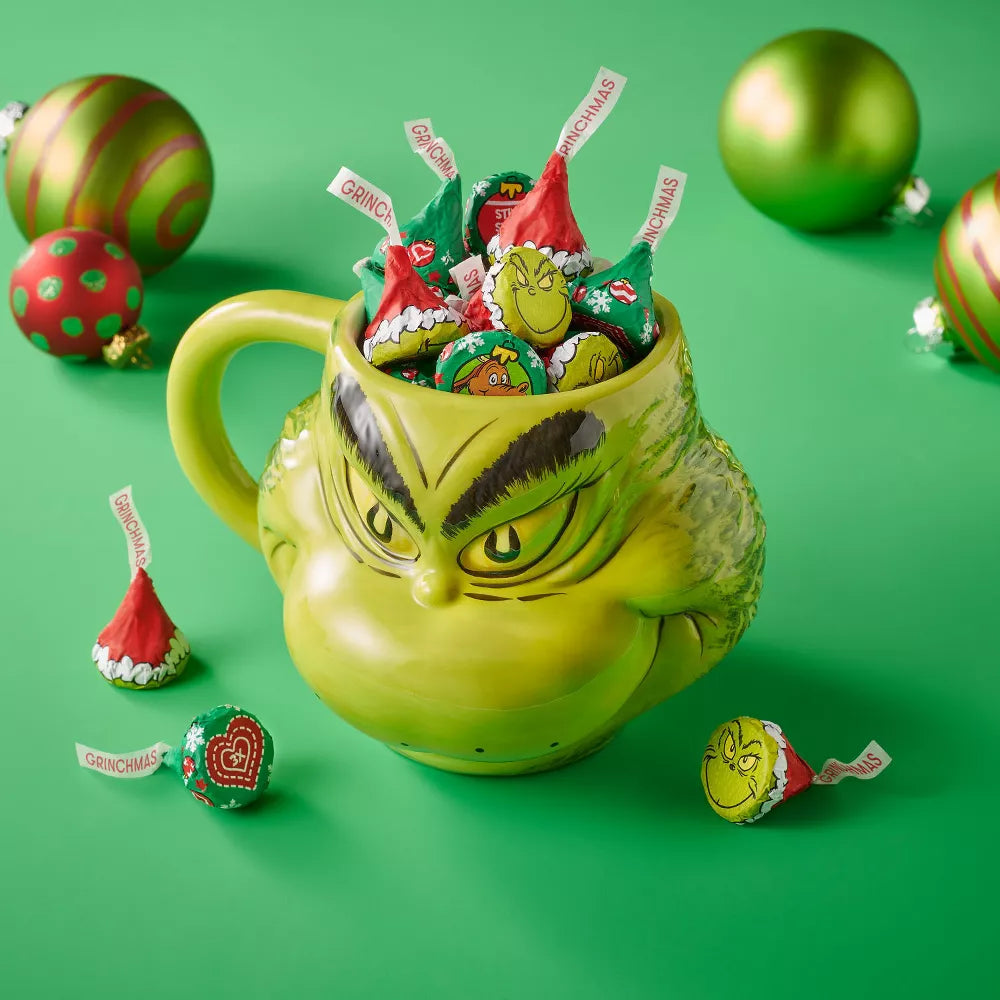 HERSHEY'S Kisses Christmas Grinch Milk Chocolate Candy - 9.5oz US Goods