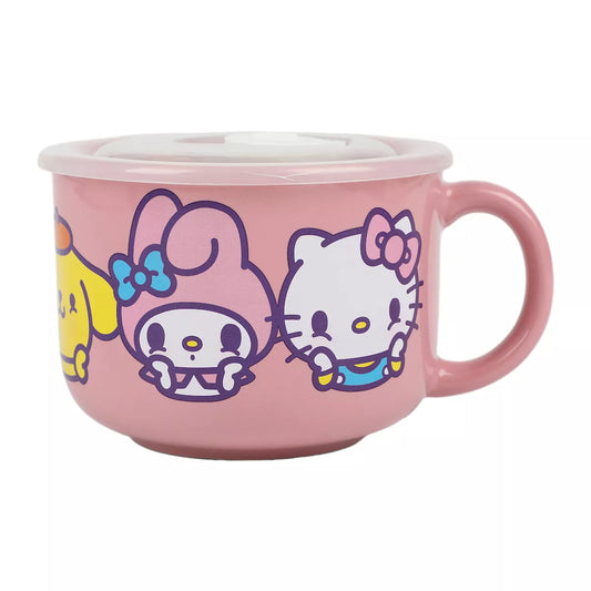 Taza para Sopa con Tapa de Ceramica Hello Kitty & Friends 20 Oz