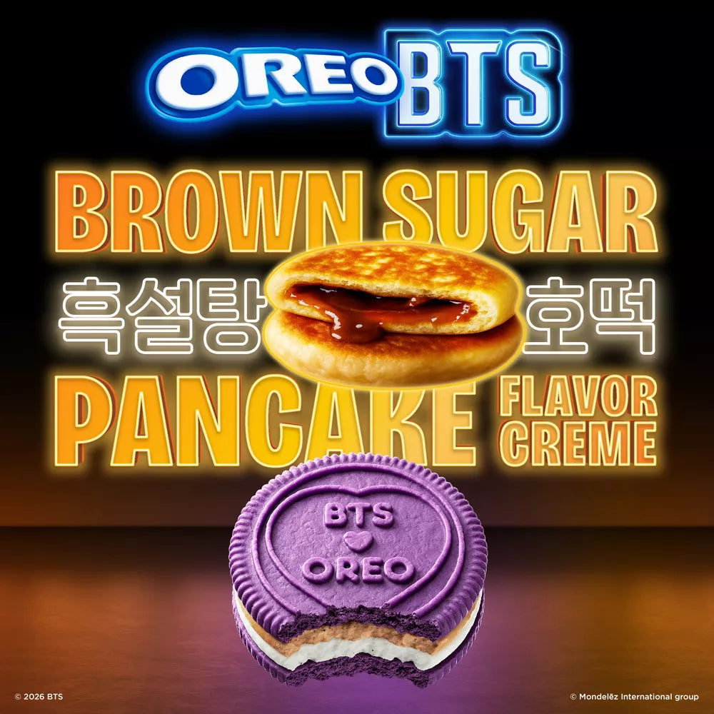Oreo BTS Sandwich Cookies Brown Sugar Pancake Flavor Creme Limited Edition - 10.68oz
