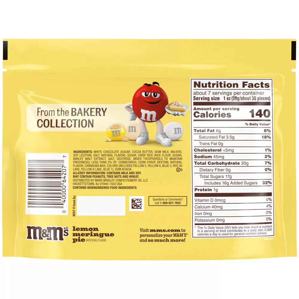 M&M's White Chocolate Lemon Meringue Pie Sharing Size - 7.4oz US Goods