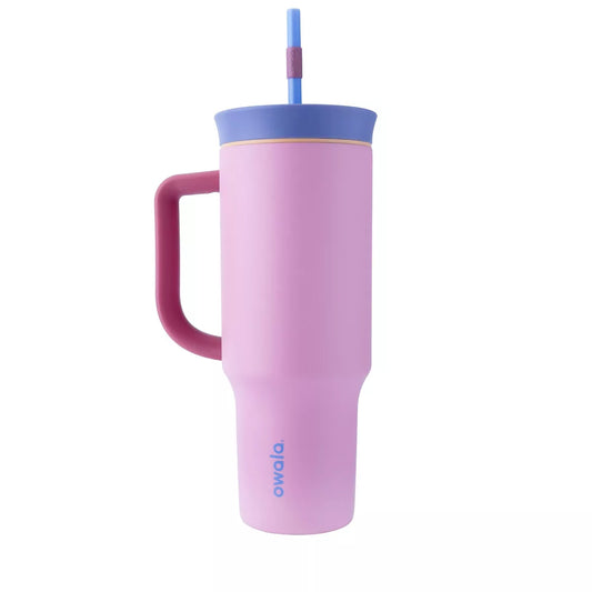 Termo con Popote de Acero Inoxidable Owala 40oz Pink