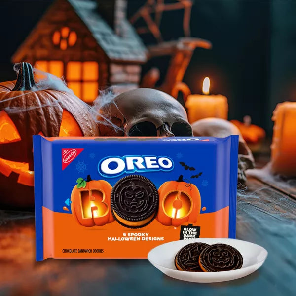 Oreo Halloween Boo! Orange Crème Cookies Family Size
