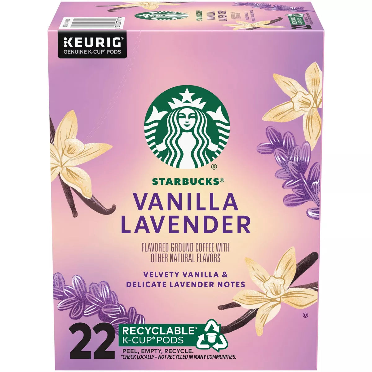 Cápsulas Starbucks Keurig Lavender Vanilla Light Roast Coffee Pods - 22 K-Cups