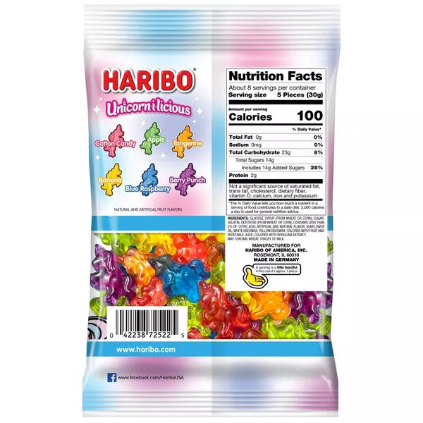 Haribo Unicornilicious Candy - 8oz US Goods