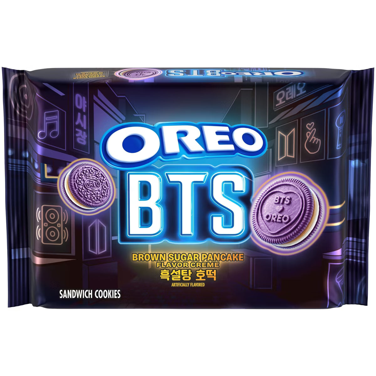 Oreo BTS Sandwich Cookies Brown Sugar Pancake Flavor Creme Limited Edition - 10.68oz