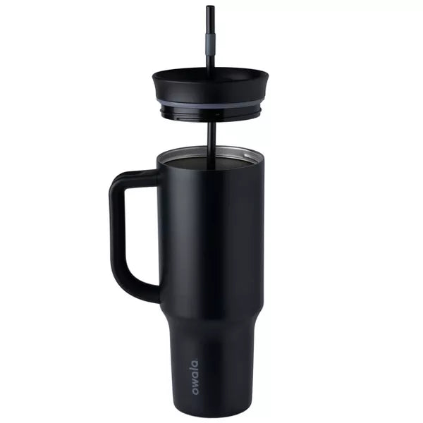 Termo de Acero Inoxidable con Popote Owala 40oz Panther Paw