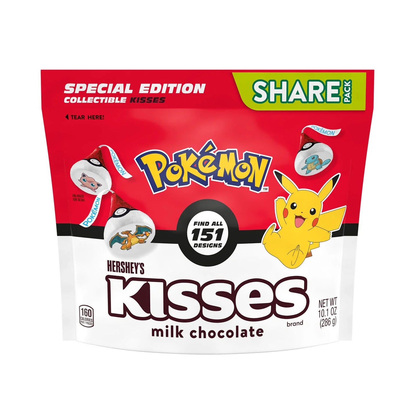 Hershey's Kisses Caramelo Pokemon de Chocolate con Leche Paquete Compartido de 10,1 oz US Goods