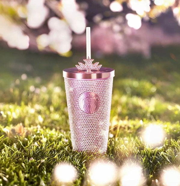 Pink Sakura Rhinestone Cup with Crown China Sakura Spring Walk 2024