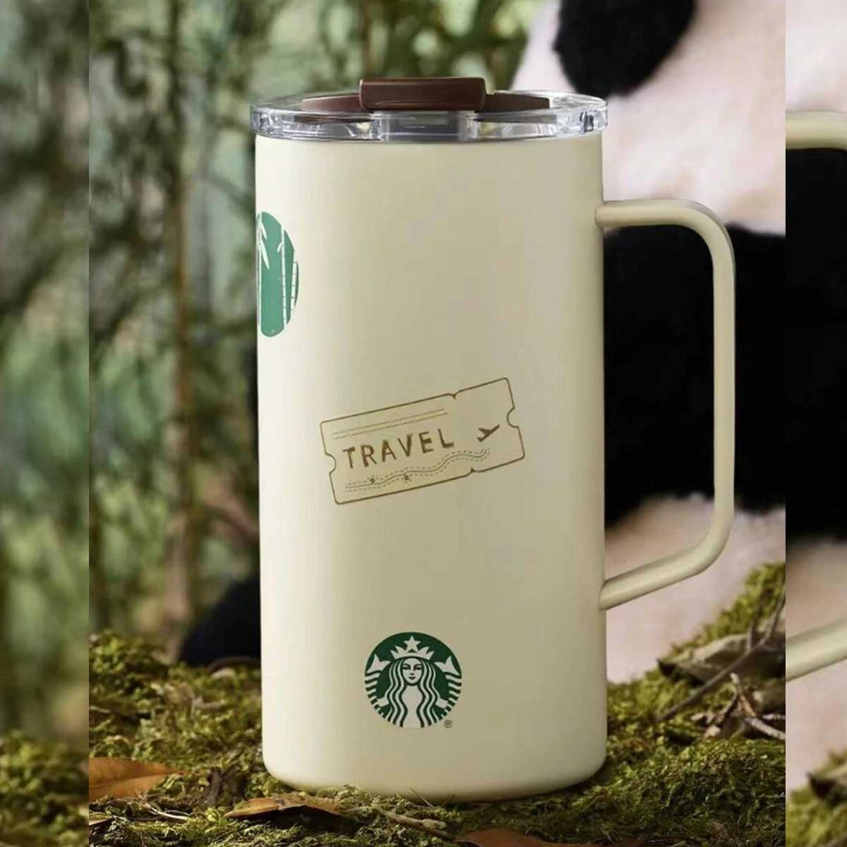 Tarro de Acero Inoxidable Starbucks China Traveling Panda series 591ml