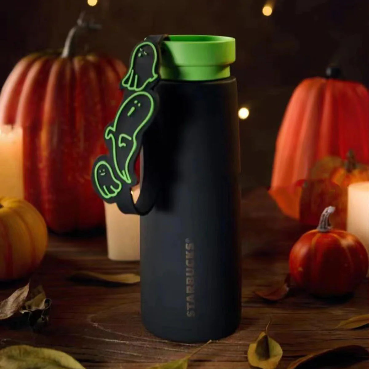 Termo de acero inoxidable Starbucks China 2024 Halloween Green Ghost series 20oz