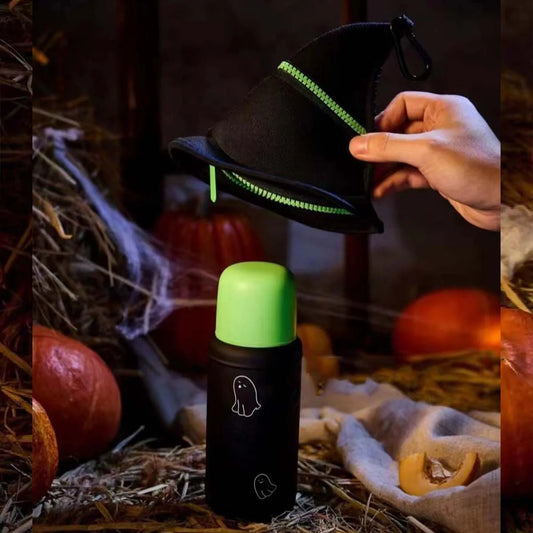 Termo de acero inoxidable con sombrero de bruja Starbucks China 2024 Halloween Green Ghost series 355ml