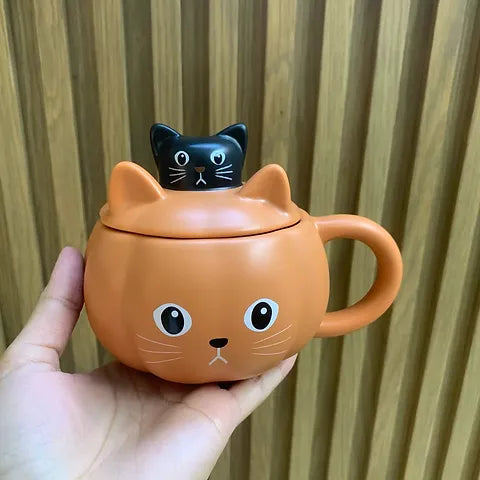 Taza de Cerámica de calabaza con gato 355 ml Hongkong Halloween 2024