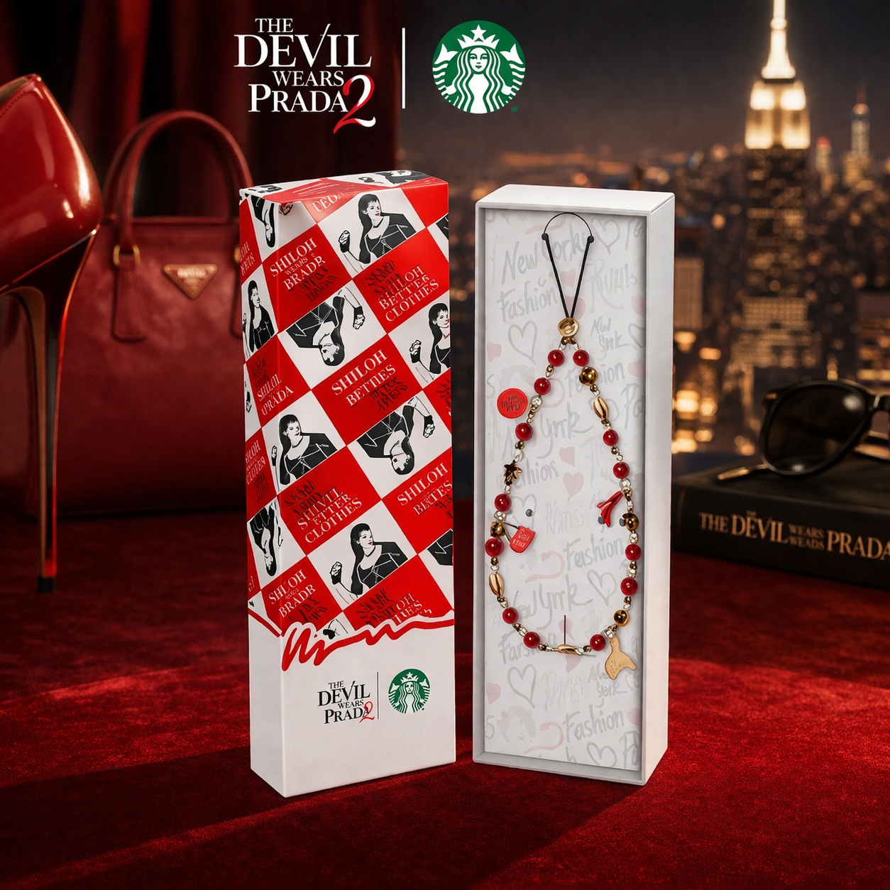 Charm para Celular Starbucks x The Devil Wears Prada – Edición China con Diseño Joyería Fashion (Set Premium)