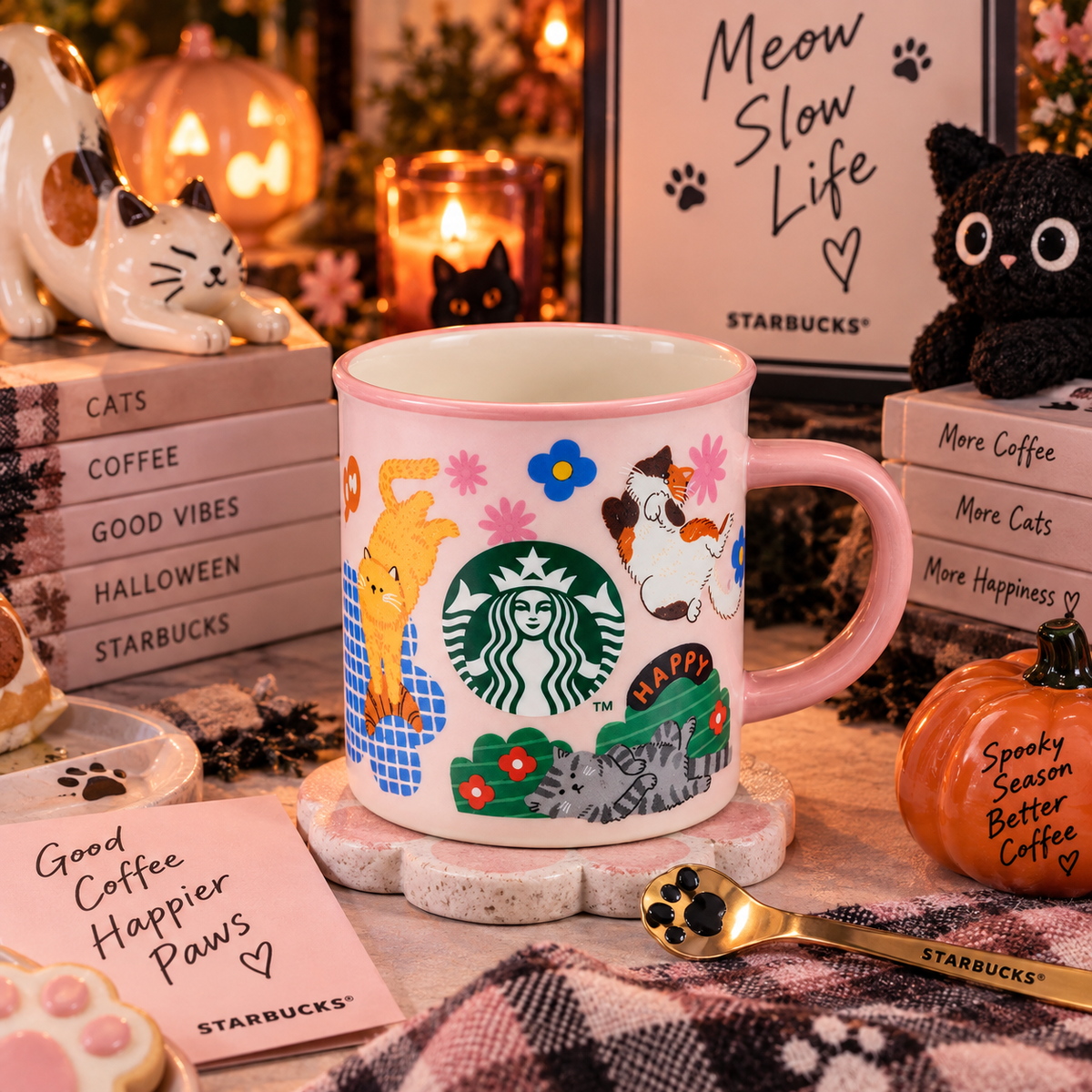 Starbucks Taiwan 2026 Halloween Series Meow Slow Life Mug 414ml