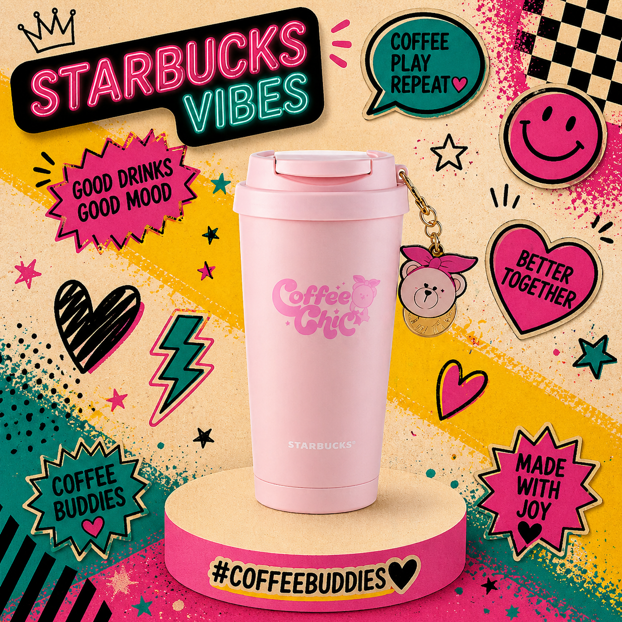 Vaso de Acero Inoxidable togo Starbucks Shanghai 2026 New Character Series