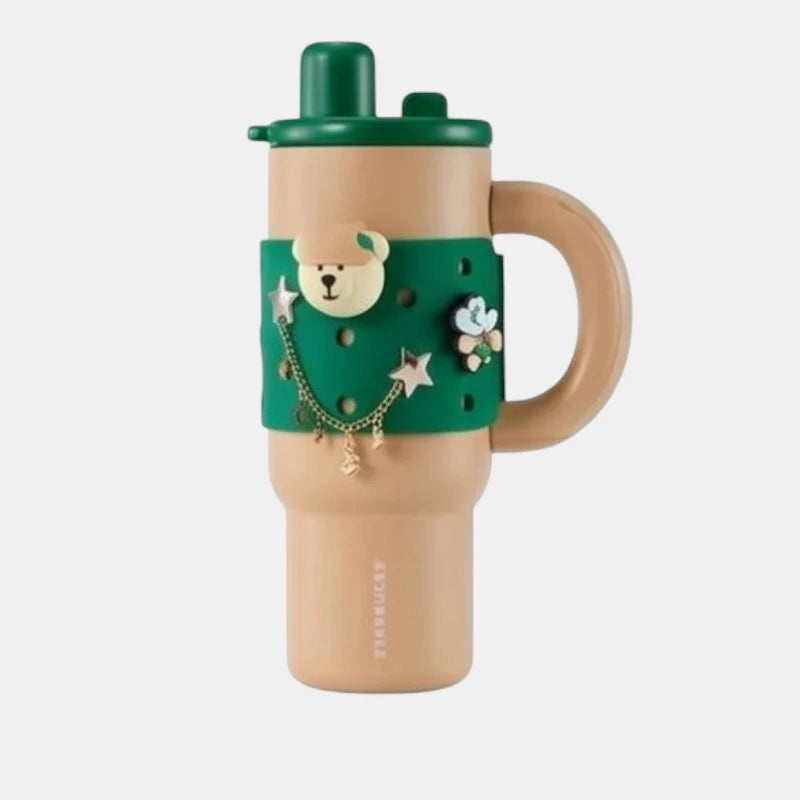 Termo de acero inoxidable con doble boquilla Starbucks Shanghai 2026 New Character Series Hanging Cup Cover 1170ml