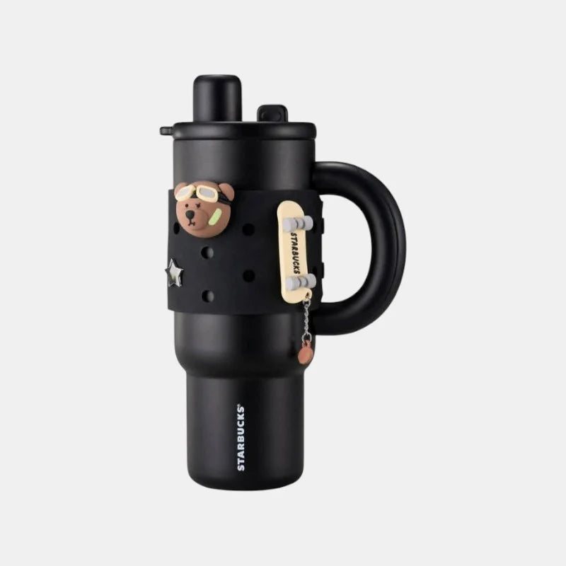 Termo de acero inoxidable con doble boquilla Starbucks Shanghai 2026 New Character Series Hanging Cup Cover 1170ml