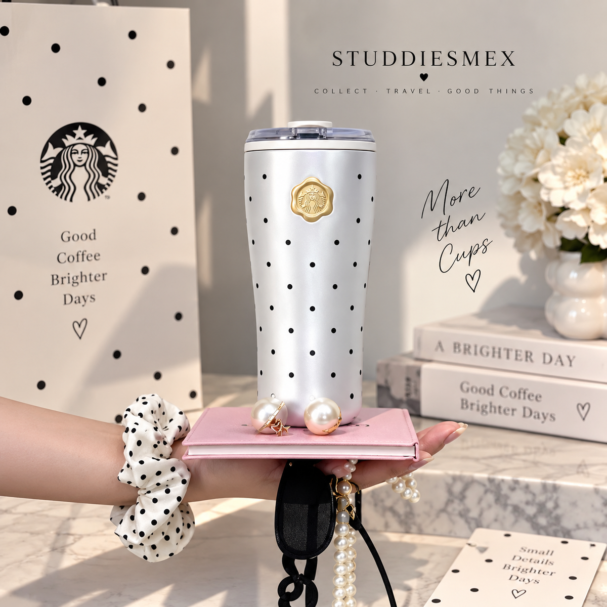 Starbucks China Polka Dot 2026 · White Siren Logo Tumbler