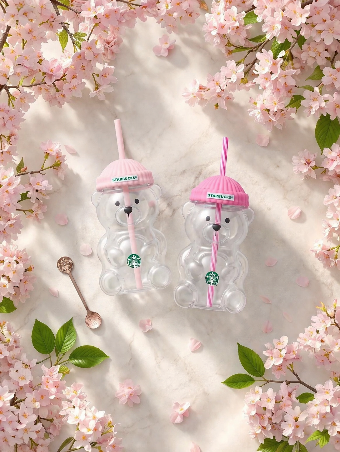 Bearista vidrio rosa Corea Starbucks 2026  591ml