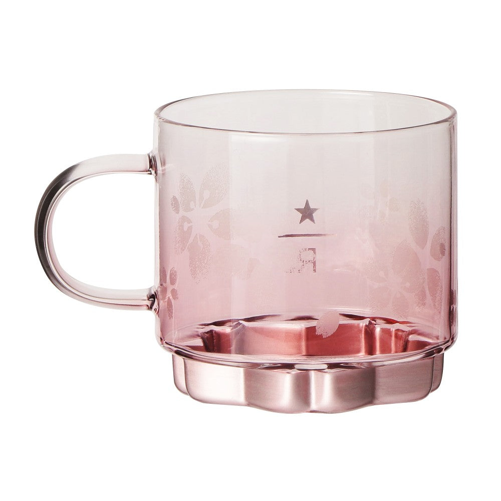 Taza de vidrio con asa Starbucks Reserve® con fondo rosa Sakura 2026 355 ml Japón