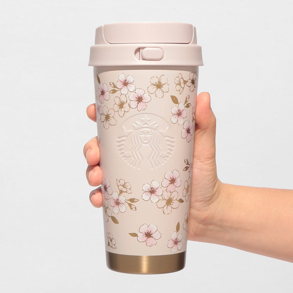 Vaso de acero inoxidable TOGO piNk Beige y Oro 473ml Starbucks Japón SAKURA2026