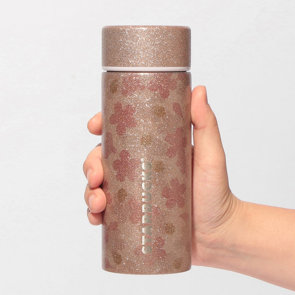 botella de acero inoxidable con glitter Rosa Beige 355ml  Starbucks Japón SAKURA 2026