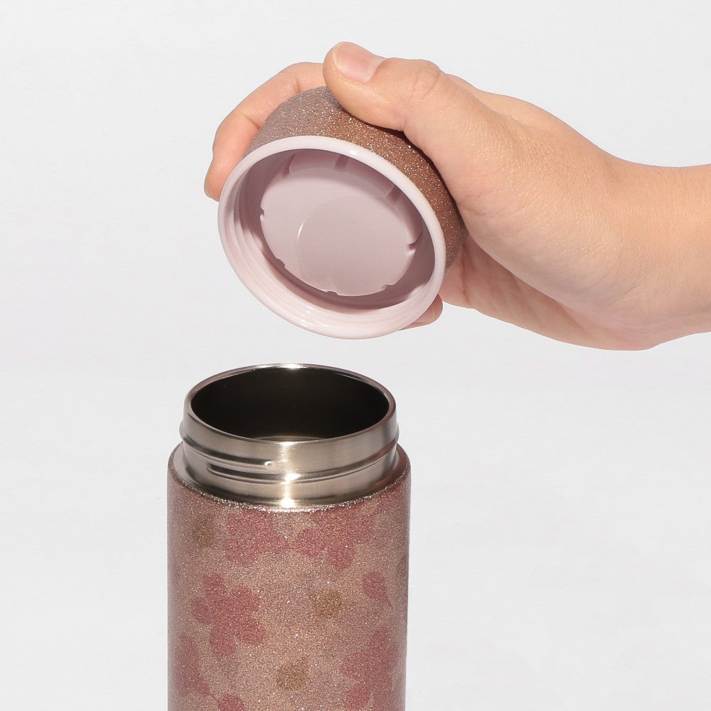 botella de acero inoxidable con glitter Rosa Beige 355ml  Starbucks Japón SAKURA 2026