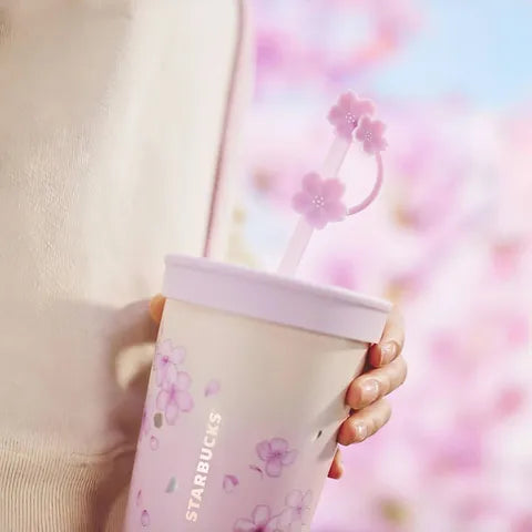 Sakura Vaso con popote Acero Inoxidable Cup con manga China Sakura Spring Walk 2024