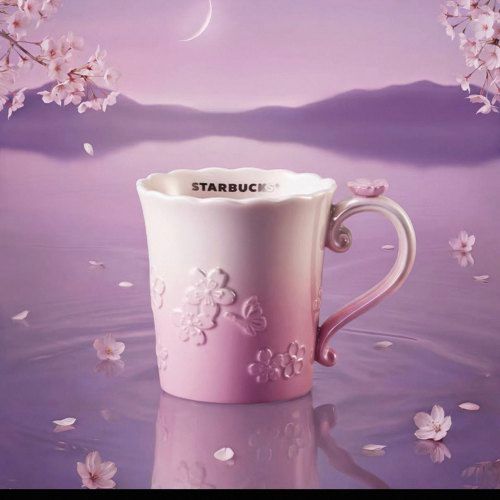 Starbucks 2026 China Twilight Sakura Pink Relief 11oz Mug