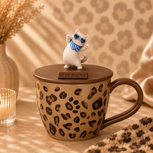 Taza de cerámica con tapa Starbucks Starbucks China 2026 Leopard Print Series 355ml mug with lid