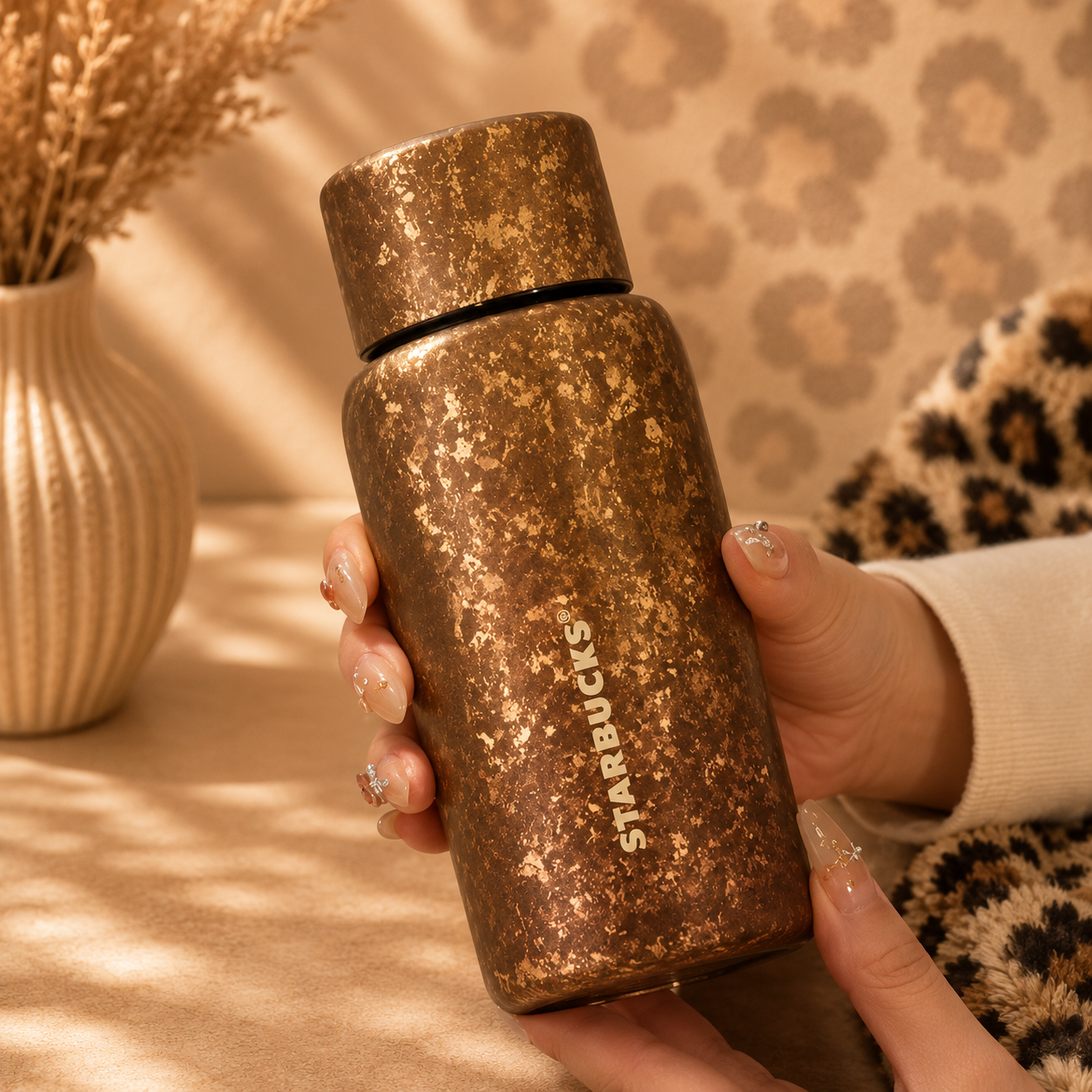 Termo de titanio Starbucks Starbucks China 2026 Leopard Print Series 310ml Titanium Cup