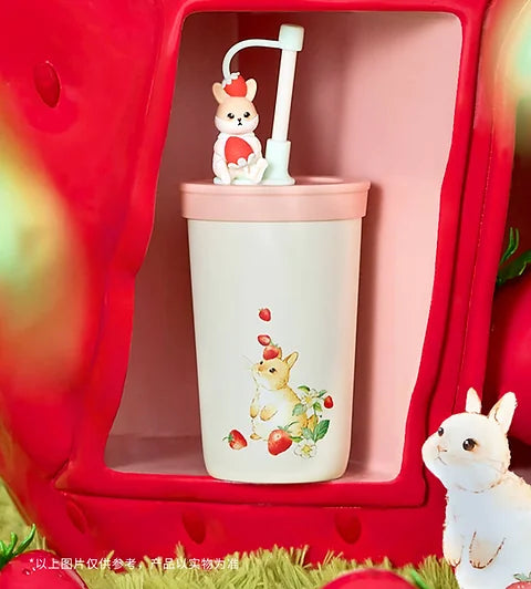 Bunny and Strawberries vaso acero inoxidable popote Berry Good Time
473ml / 16oz