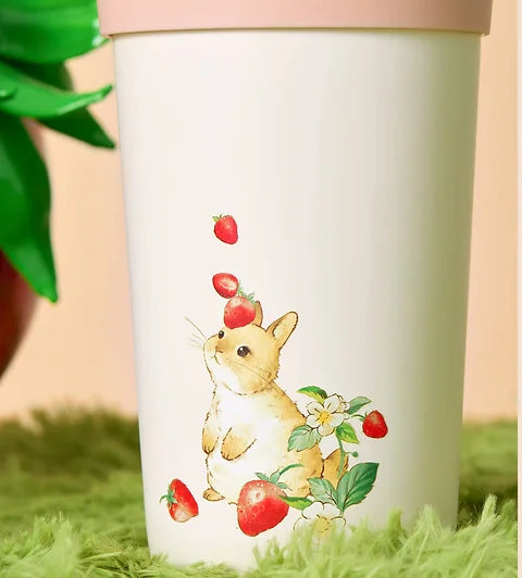 Bunny and Strawberries vaso acero inoxidable popote Berry Good Time
473ml / 16oz