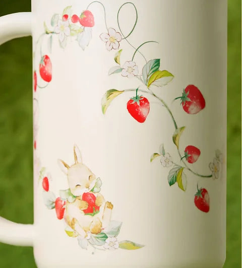 Bunny and Strawberries SS Double Drinking Mouth Cup with Handle Berry Good Time
1189ml / 40oz