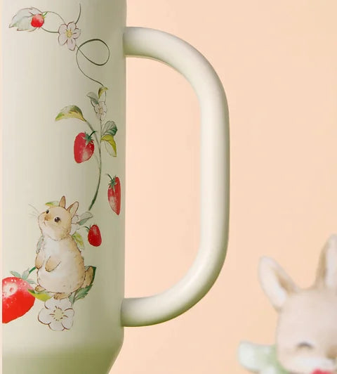 Bunny and Strawberries SS Double Drinking Mouth Cup with Handle Berry Good Time
1189ml / 40oz