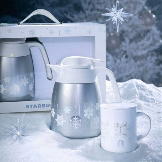 Tetera con taza en caja de regalo Starbucks 2025 China Christmas Snowlit Wonderland
