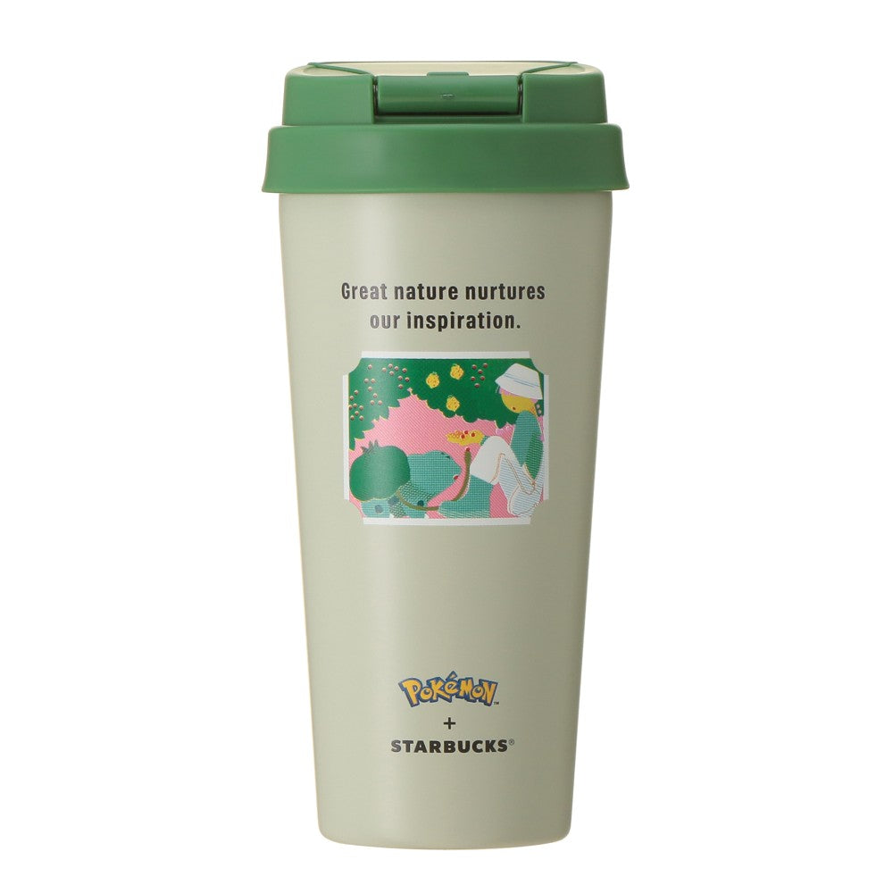 Vaso de acero inoxidable Pokémon + STARBUCKS Acero Inoxidable AGO Botella Fushigidane 473ml