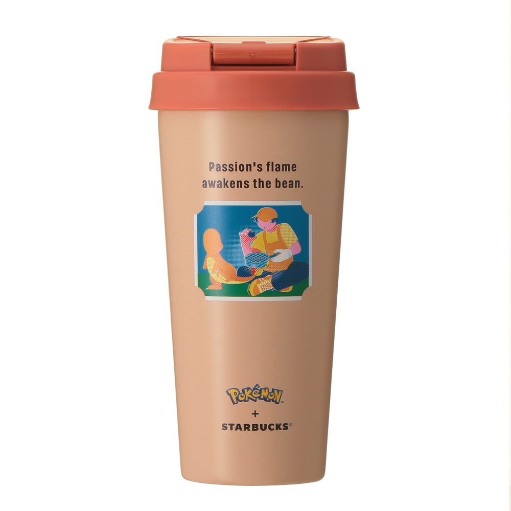 Vaso de acero inoxidable Togo Pokémon + STARBUCKS Acero Inoxidable A Botella GO Hitokage 473 Ml